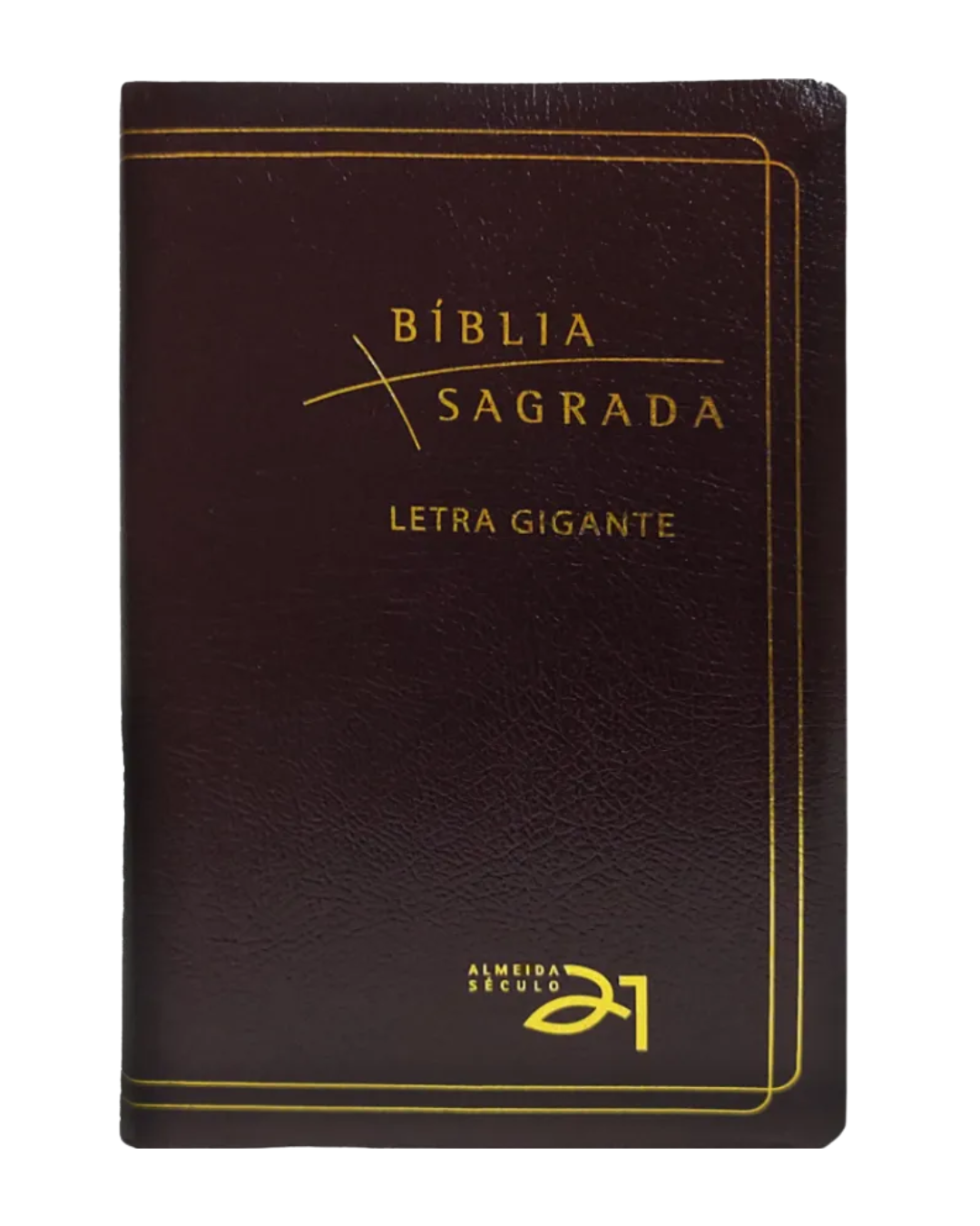 BÍBLIA ALMEIDA SÉCULO 21 LETRA GIGANTE LUXO - COURO BONDED BORDÔ