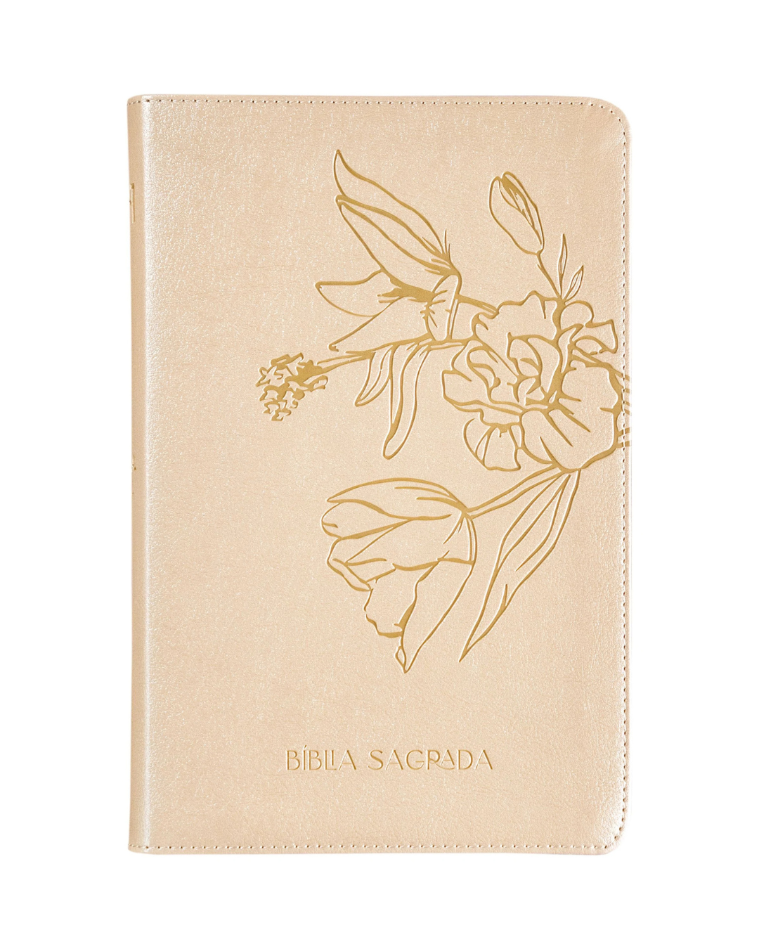 THE PURPOSE BOOK: BÍBLIA SAGRADA, A21, CAPA COURO-SOFT BEGE, FLORES