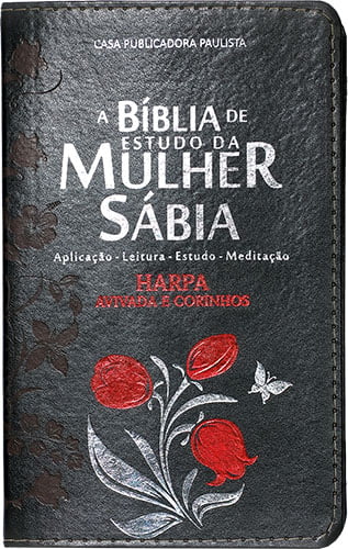 BÍBLIA DE ESTUDO DA MULHER SÁBIA, A.R.C – MODELO 1 – TULIPA PRETA