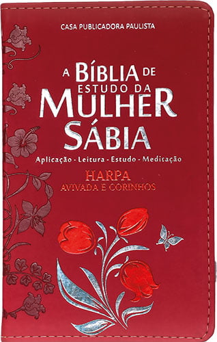 BÍBLIA DE ESTUDO DA MULHER SÁBIA, A.R.C – MODELO 1 – TULIPA VERMELHA