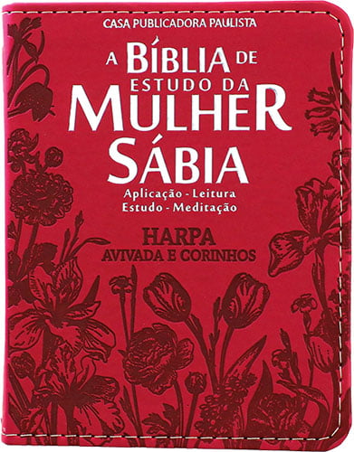 BÍBLIA DE ESTUDO DA MULHER SÁBIA A.R.C – VERSÃO BOLSO – MODELO 3 – FLORES VERMELHA