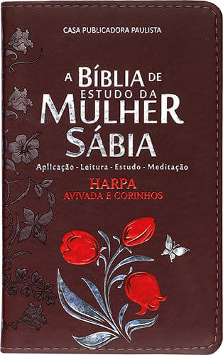 BÍBLIA DE ESTUDO DA MULHER SÁBIA  A.R.C – MODELO 1 – TULIPA BORDÔ