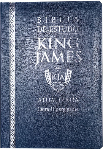 BÍBLIA DE ESTUDO KING JAMES ATUALIZADA, LETRA HIPERGIGANTE, LUXO COVERBOOK – AZUL