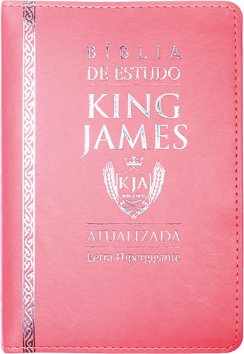 BÍBLIA DE ESTUDO KING JAMES ATUALIZADA, LETRA HIPERGIGANTE, PU ZÍPER – ROSA