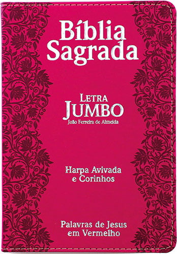 BÍBLIA LETRA JUMBO A.R.C CAPA PU LUXO – MODELO 03 – FLORES PINK