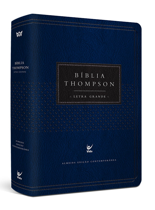 Bíblia Thompson AEC Letra Grande – capa luxo azul e preta