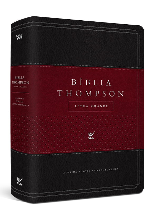 Bíblia Thompson AEC Letra Grande – capa luxo vinho e preta