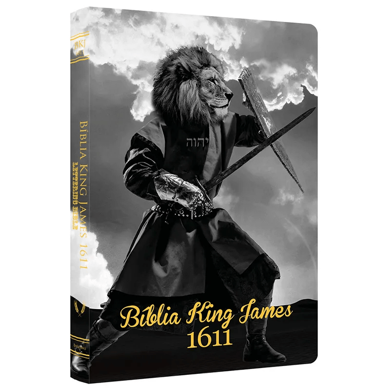 BÍBLIA KING JAMES 1611 - ULTRAFINA LETTERING CAPA LEÃO GUERREIRO