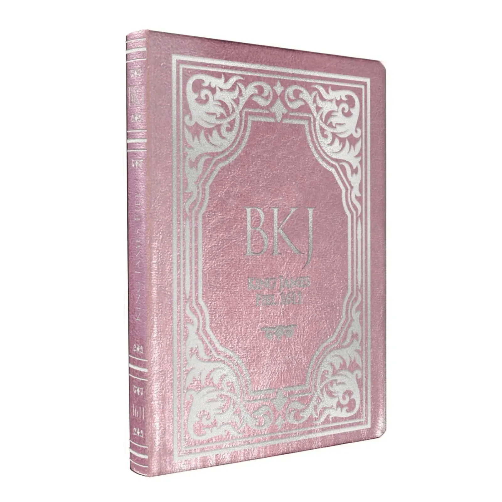 BÍBLIA KING JAMES FIEL 1611 EXTRA GIGANTE LUXO - CAPA ROSÊ (BORDA PRATEADA)