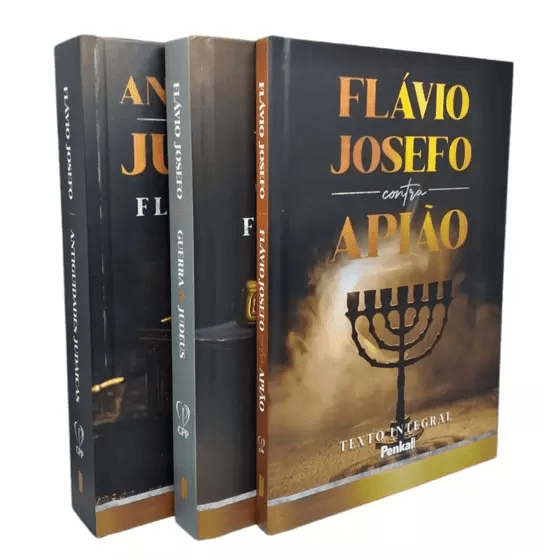 BOX COM 3 LIVROS A HISTORIA DOS HEBREUS FLÁVIO JOSEFO - BROCHURA