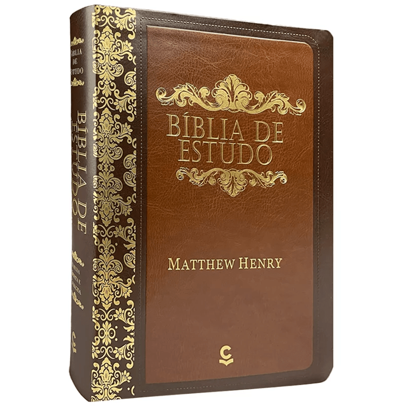 BÍBLIA DE ESTUDO MATTHEW HENRY | LETRA NORMAL | ARC | CAPA MARROM LUXO