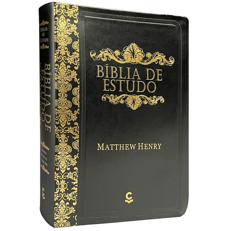 BÍBLIA DE ESTUDO MATTHEW HENRY | LETRA NORMAL | ARC | CAPA PRETA LUXO