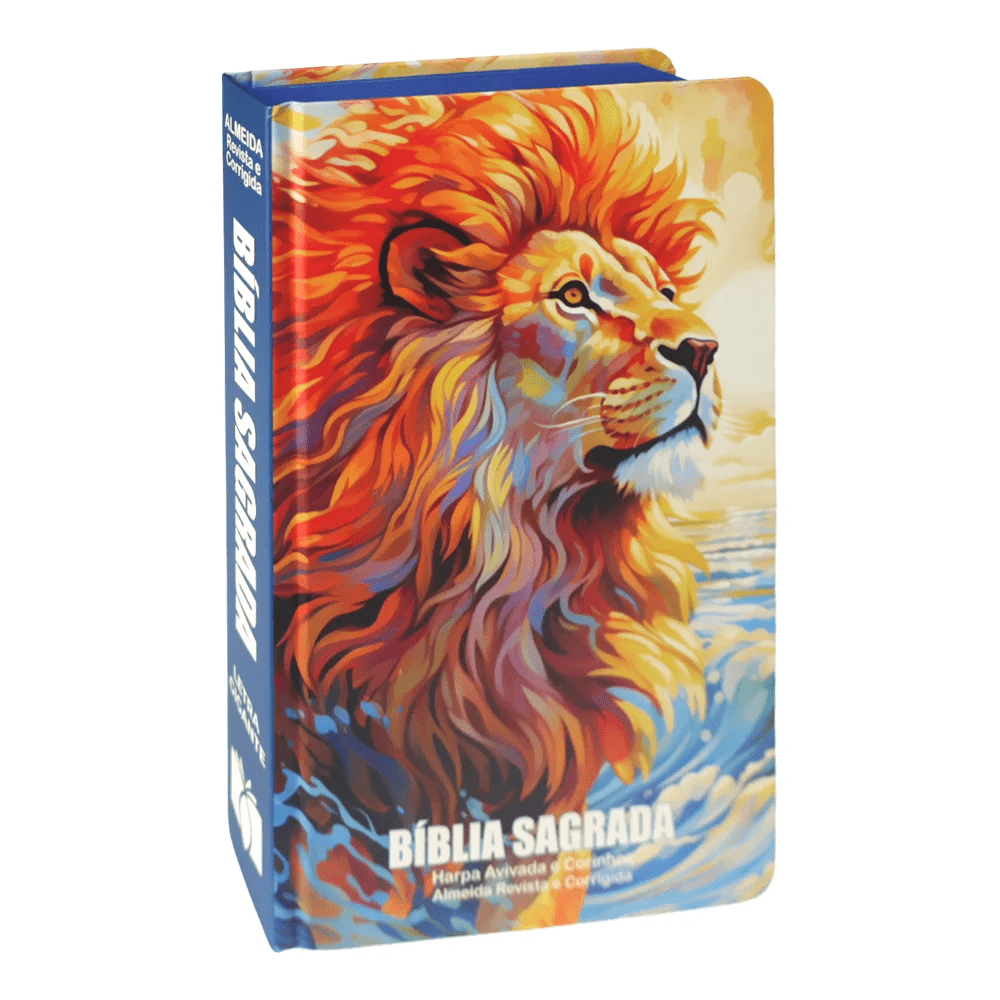 BÍBLIA LEÃO SUNSET - ARC - LETRA GRANDE - CAPA DURA - HARPA AVIVADA E CORINHOS