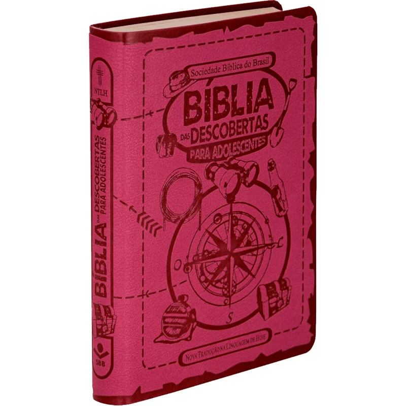 BÍBLIA DAS DESCOBERTAS PARA ADOLESCENTES | LETRA NORMAL | NTLH | CAPA LUXO ROSA