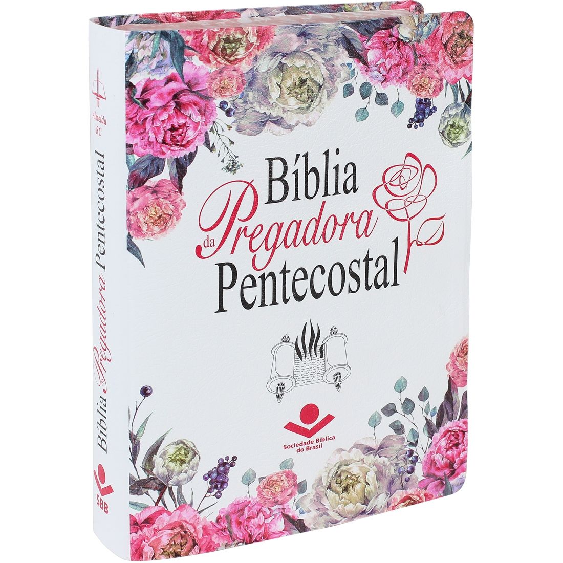 BÍBLIA GRANDE DA PREGADORA PENTECOSTAL S/ ÍNDICE | LETRA NORMAL | ARC | CAPA COURO ILUSTRADA