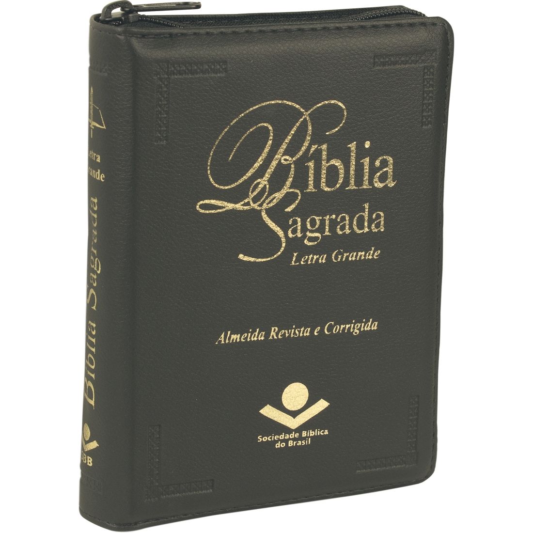 BÍBLIA SAGRADA LETRA GRANDE ZÍPER - PRETA
