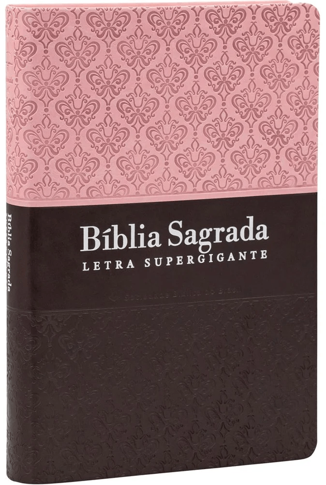 BÍBLIA SAGRADA - LETRA SUPERGIGANTE - ARC - CAPA LUXO ROSA E MARROM