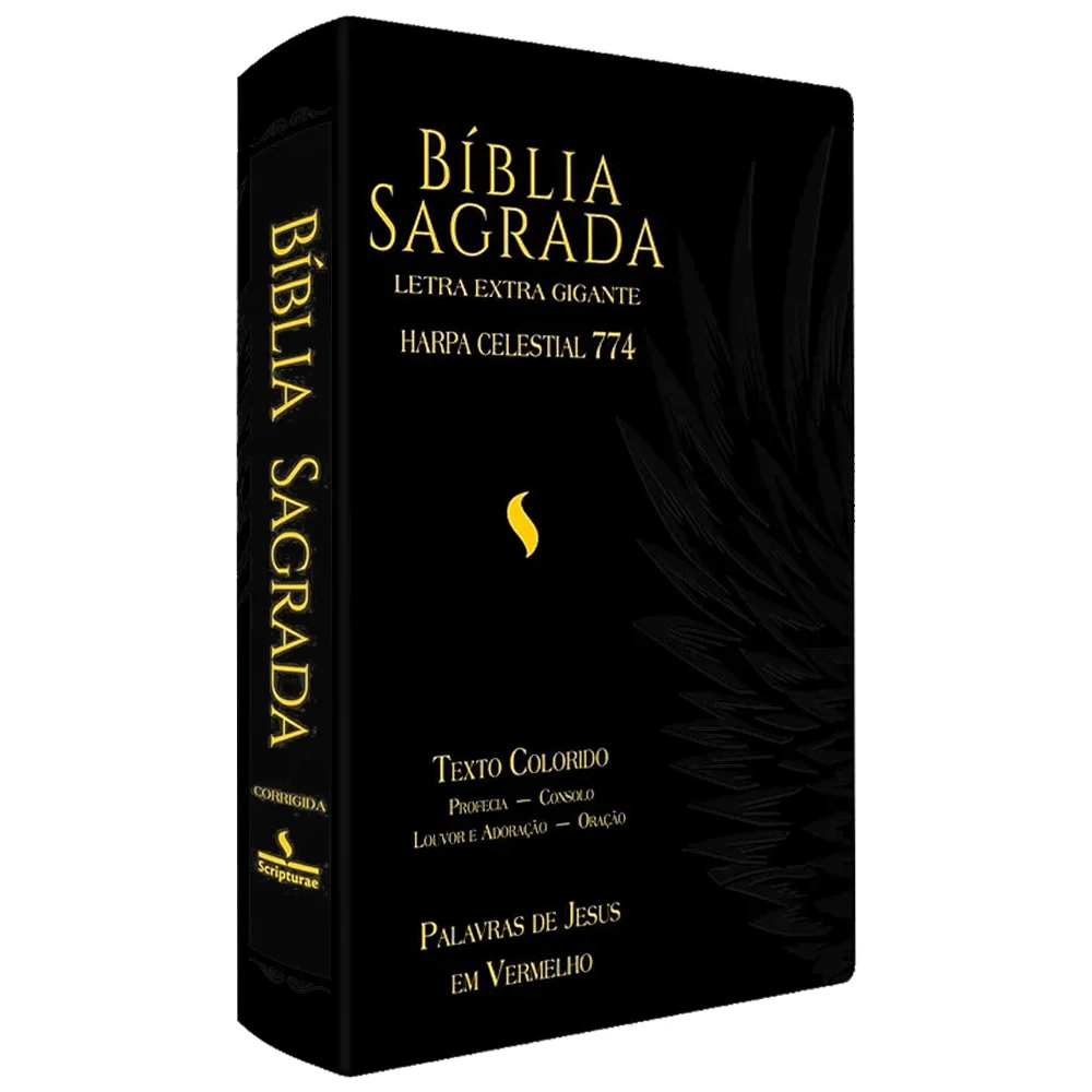 BÍBLIA SAGRADA HARPA CELESTIAL 774 - ERC - LETRA EXTRA GIGANTE - CAPA PRETA ÁGUIA