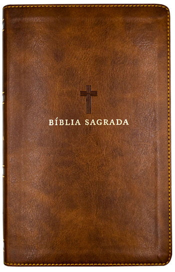 BÍBLIA SAGRADA ACF, COURO SOFT, MARROM, LETRA GRANDE, LEITURA PERFEITA