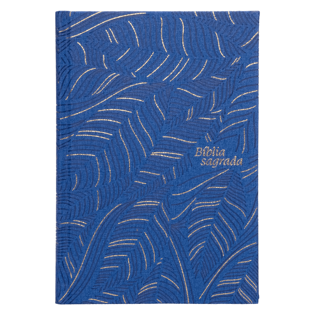 BÍBLIA SLIM NVI, LETRA GRANDE, COURO-SOFT AZUL SOBRE CAPA DURA, ABSTRATA