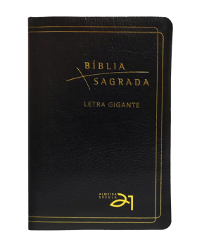 BÍBLIA ALMEIDA SÉCULO 21 LETRA GIGANTE LUXO - COURO BONDED PRETA