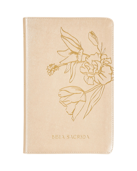 THE PURPOSE BOOK: BÍBLIA SAGRADA, A21, CAPA COURO-SOFT BEGE, FLORES