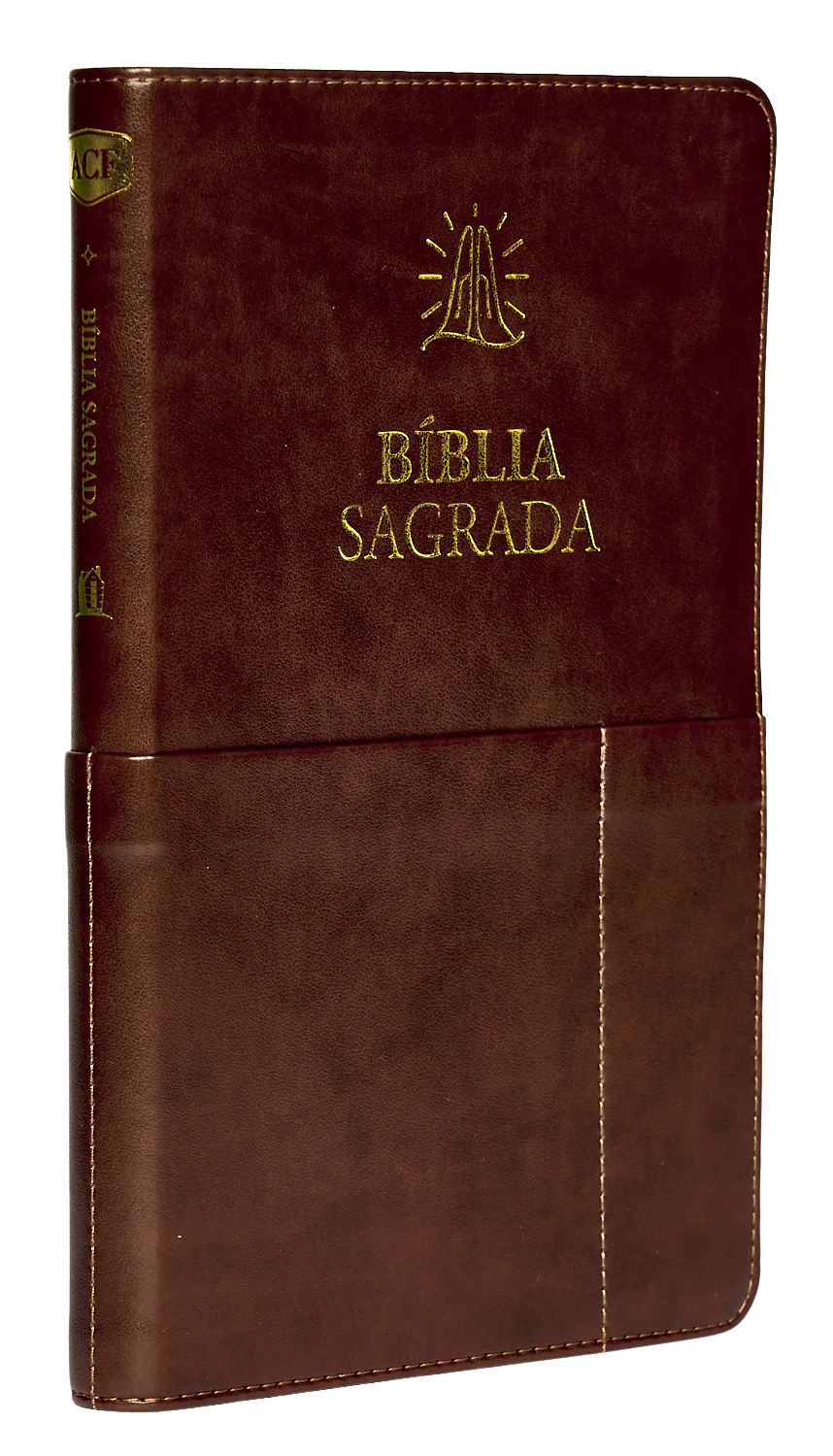 BÍBLIA SAGRADA SLIM ACF, LUXO, COURO-SOFT, MARROM COM BOLSO