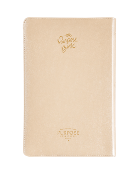 THE PURPOSE BOOK: BÍBLIA SAGRADA, A21, CAPA COURO-SOFT BEGE, FLORES