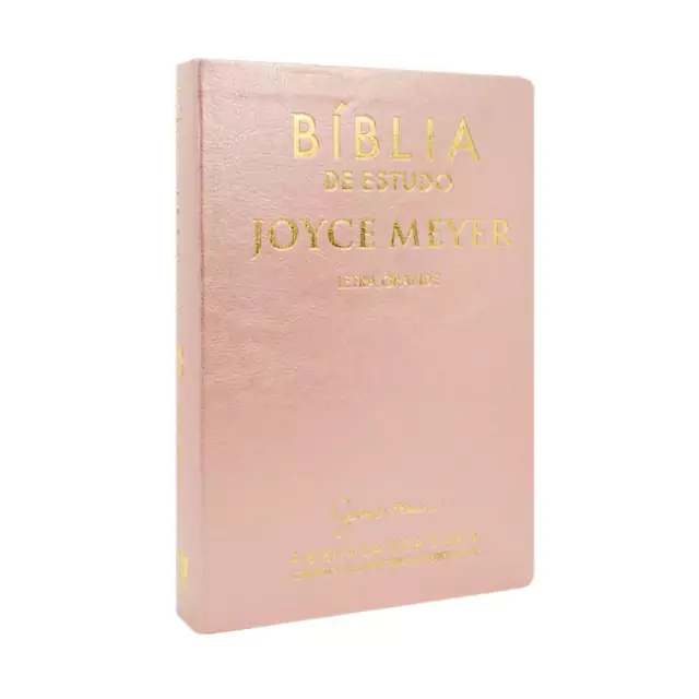 BÍBLIA DE ESTUDO JOYCE MEYER | NVI | LETRA GRANDE | CAPA LUXO ROSA