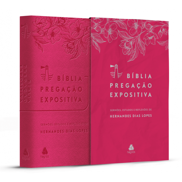 BÍBLIA PREGAÇÃO EXPOSITIVA | RA | PU LUXO ROSA FLORES