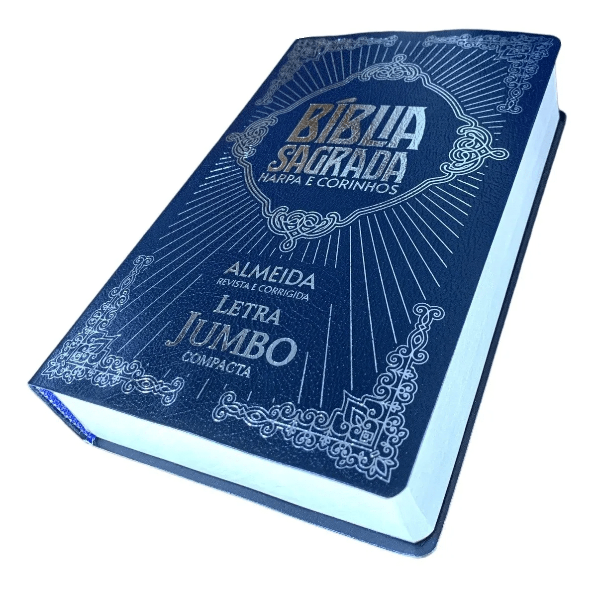 BÍBLIA JUMBO ARC COM HARPA E CORINHOS - COVERBOOK COMPACTA AZUL