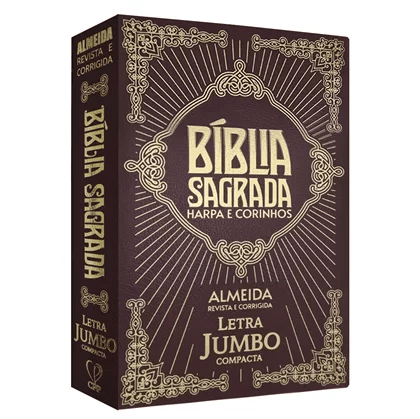 BÍBLIA JUMBO ARC COM HARPA E CORINHOS - COVERBOOK COMPACTA BORDÔ