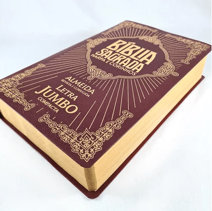 BÍBLIA JUMBO ARC COM HARPA E CORINHOS - COVERBOOK COMPACTA BORDÔ