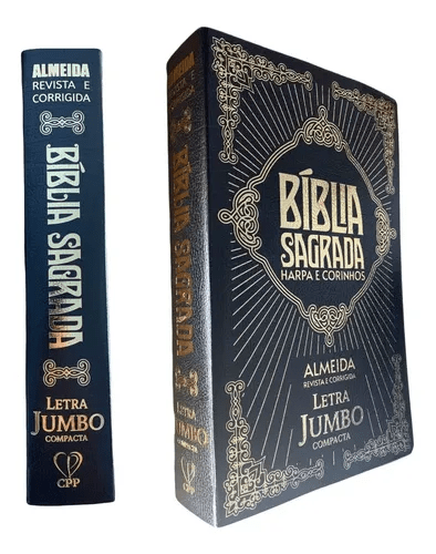 BÍBLIA JUMBO ARC COM HARPA E CORINHOS - COVERBOOK COMPACTA PRETA