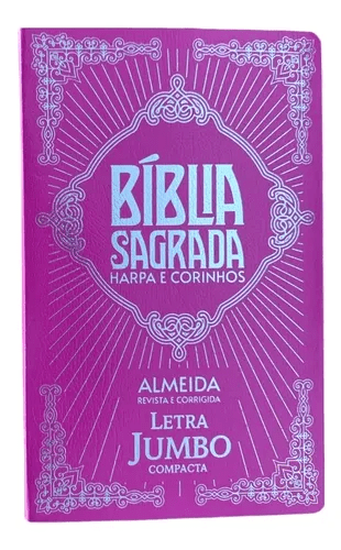 BÍBLIA JUMBO ARC COM HARPA E CORINHOS - COVERBOOK COMPACTA ROSA