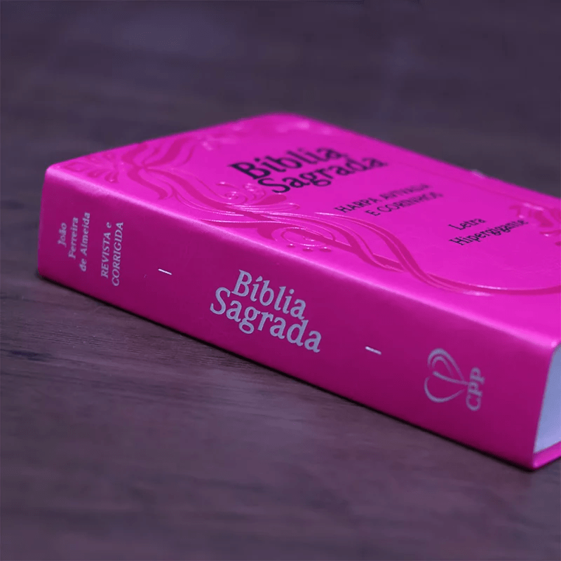 BÍBLIA SAGRADA COM HARPA AVIVADA E CORINHOS | ARA | LETRA HIPERGIGANTE | C/ ÍNDICE CAPA PU PINK