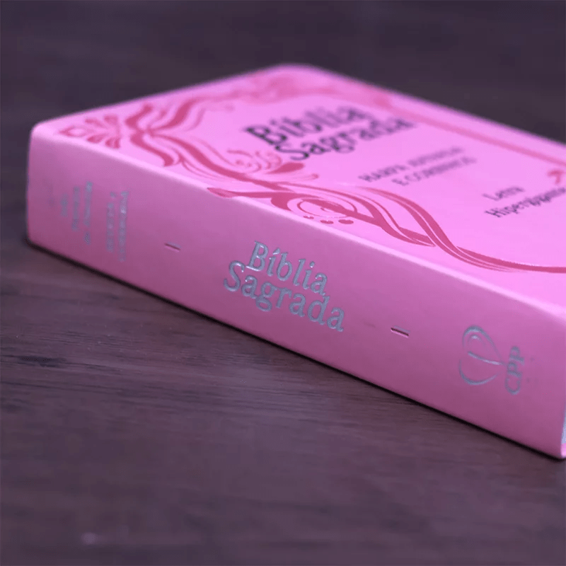 BÍBLIA SAGRADA COM HARPA AVIVADA E CORINHOS | ARA | LETRA HIPERGIGANTE | C/ ÍNDICE CAPA PU ROSA