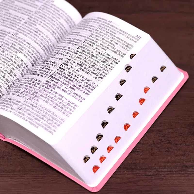 BÍBLIA SAGRADA COM HARPA AVIVADA E CORINHOS | ARA | LETRA HIPERGIGANTE | C/ ÍNDICE CAPA PU ROSA