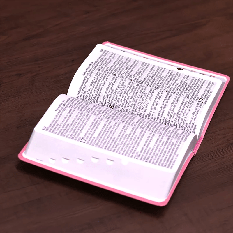 BÍBLIA SAGRADA COM HARPA AVIVADA E CORINHOS | ARA | LETRA HIPERGIGANTE | C/ ÍNDICE CAPA PU ROSA