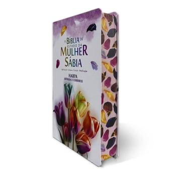 BOX BÍBLIA DE ESTUDO DA MULHER SÁBIA + LIVRO MULHERES DA BÍBLIA - TULIPAS AQUARELA