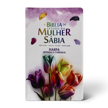 BOX BÍBLIA DE ESTUDO DA MULHER SÁBIA + LIVRO MULHERES DA BÍBLIA - TULIPAS AQUARELA