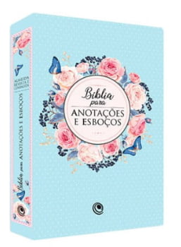BÍBLIA PARA ANOTAÇÕES E ESBOÇOS AZUL FLORAL