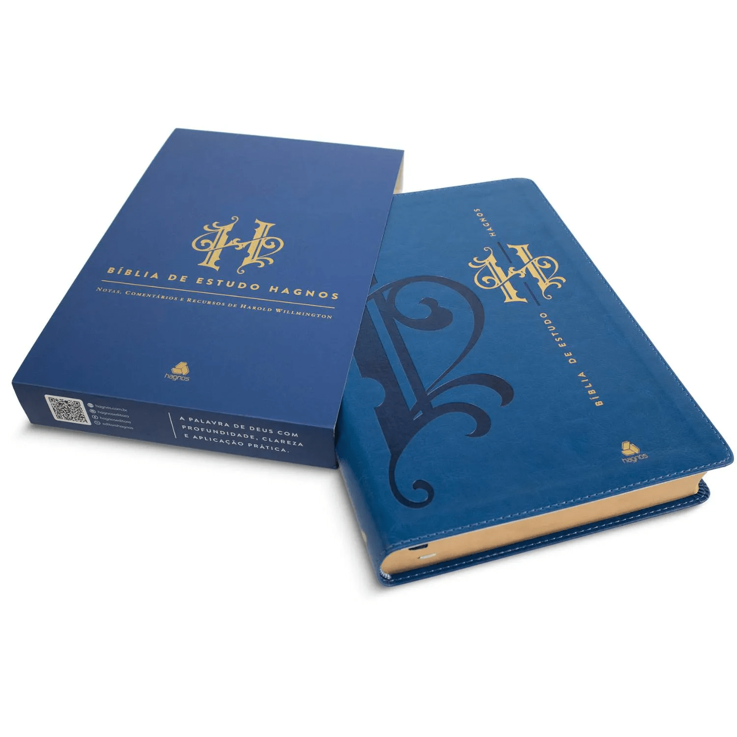 BÍBLIA DE ESTUDO HAGNOS - NOTAS, COMENTÁRIOS E RECURSOS DE HAROLD WILLMINGTON - AZUL