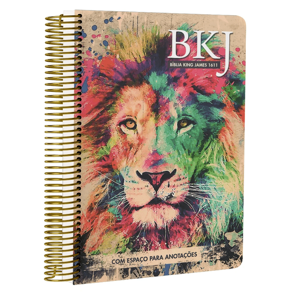 BÍBLIA KING JAMES 1611 LION COLORS | BKJ | LETRA NORMAL | CAPA DURA ESPIRAL COM ESPAÇO PARA ANOTAÇÕES