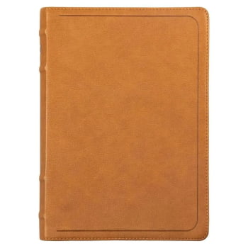 Bíblia ACF com referências cruzadas e palavras de Jesus em azul, Capa luxo mostarda, Letra grande, Leitura Perfeita