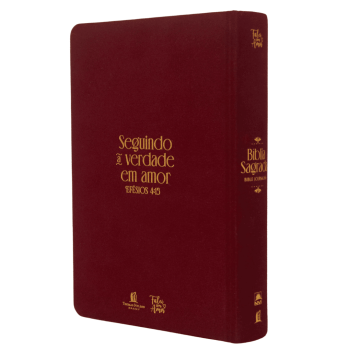 BÍBLIA NVI BIBLE JOURNALING, TECIDO VINHO SOBRE CAPA DURA, COM ESPAÇO PARA ANOTAÇÕES, LEITURA PERFEITA, FALEI COM AMOR