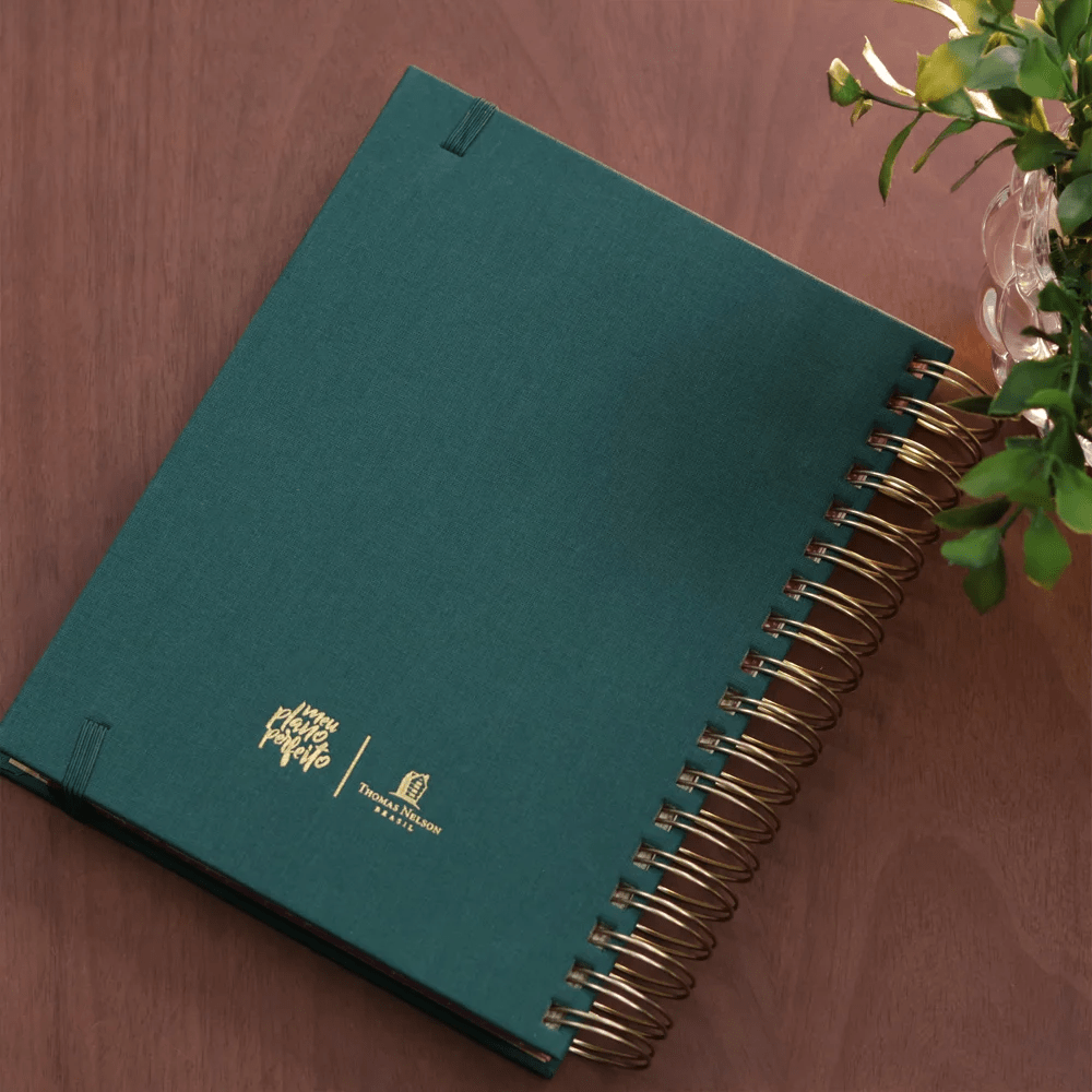 MEU PLANO PERFEITO, PLANNER SEM DATA, CAPA VERDE TECIDO SOBRE CAPA DURA | PLANNER 2026