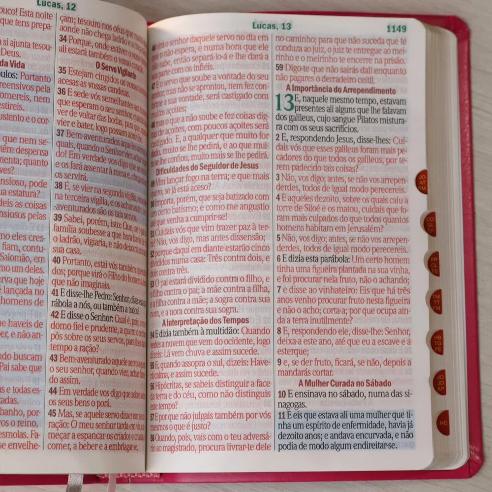 BÍBLIA SAGRADA | LETRA HIPERGIGANTE | ARC | HARPA AVIVADA E CORINHOS | CAPA PU LUXO FLORAL MARGARIDA PINK