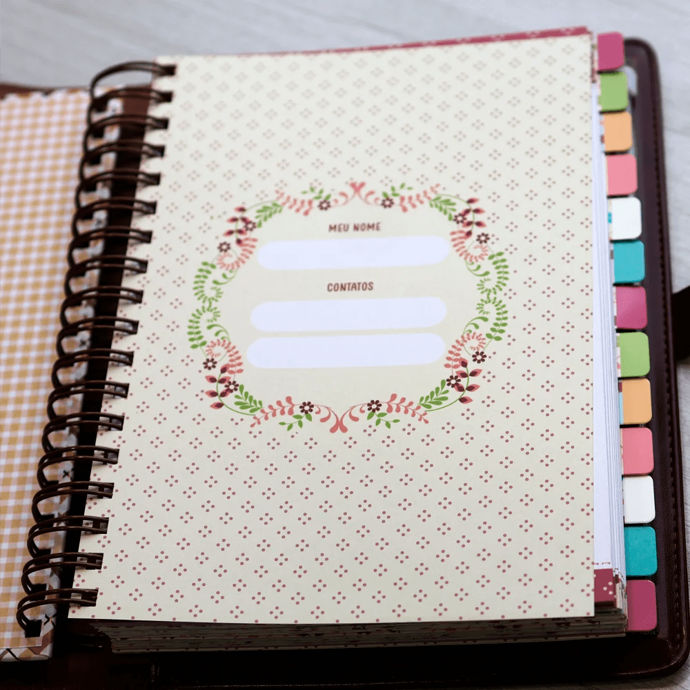 MEU PLANO PERFEITO, PLANNER ANUAL NÃO DATADO COM SOBRECAPA EXECUTIVA EM COURO-SOFT, CAPA XADREZ